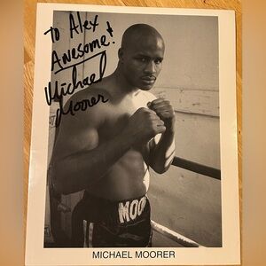 Authentic Autographed Michael Moorer Boxing Publicity Photo